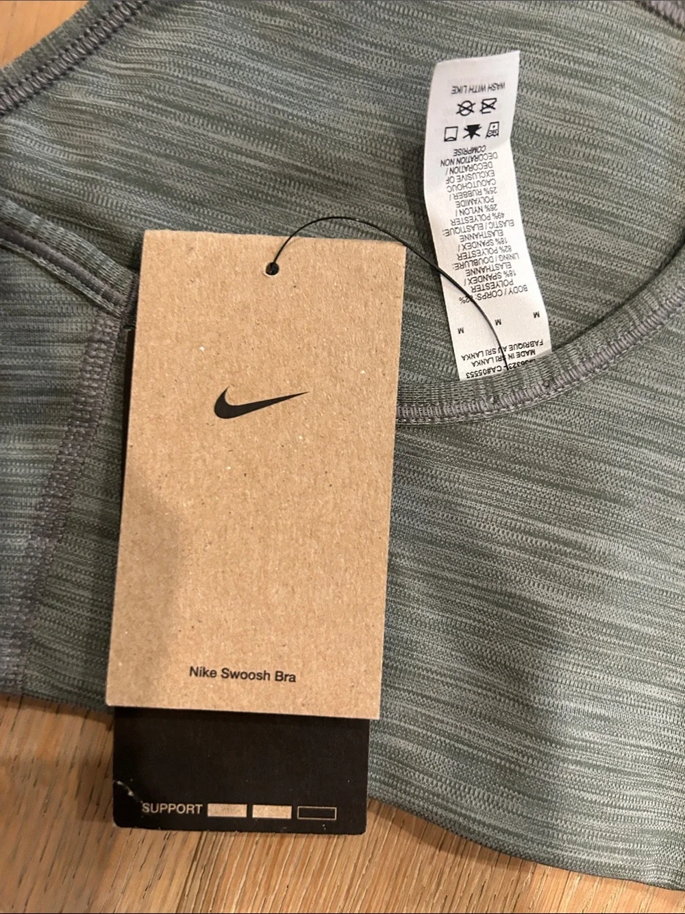 Nike Grey Seamless Racerback Sports Bra